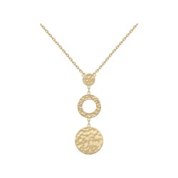 COLLIER 45CM P.OR PEND CERCLES MARTELES