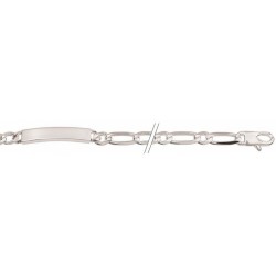 Larg. 5,7 mm - lg. 21 cm - Identité argent - ultra plate alternée 1,1 - poids : 10,3 gr