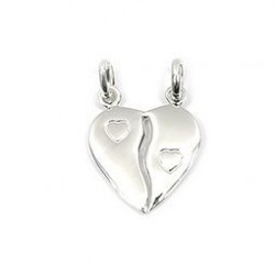 PENDENTIFS ARGT COEUR SECABLE