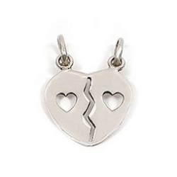 PENDENTIFS ARGT COEUR SECABLE