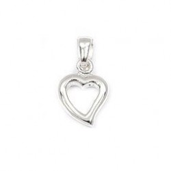 PENDENTIFS ARGENT VERNI COEUR CREUX