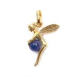 PENDENTIFS PL.OR-FEE BLEU VIOLET