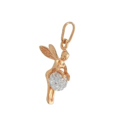 PENDENTIF FEE BOULE DIAMETRE 6MM CRISTAL BLANC HAUTEUR 18MM