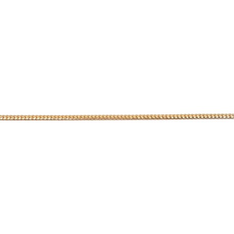 18 cm - 2,7 mm - maille gourmette frappée bombée - chaîne plaqué or