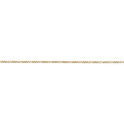 Larg. 2,0 mm - lg. 18 cm - Chaîne plaqué or - gourmette limée alternée