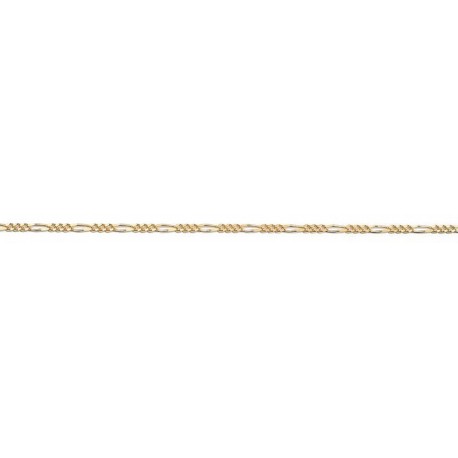 Larg. 2,0 mm - lg. 40 cm - Chaîne plaqué or - gourmette limée alternée