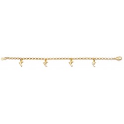 18 cm - les pampilles - bracelet plaqué or