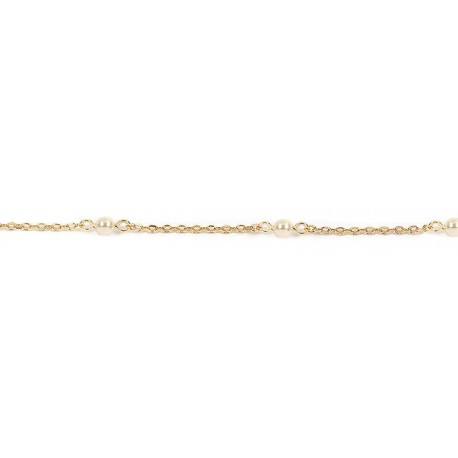 19 cm - les perles d'imitation - bracelet plaqué or