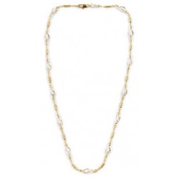 45 cm - les perles d'imitation - collier plaqué or
