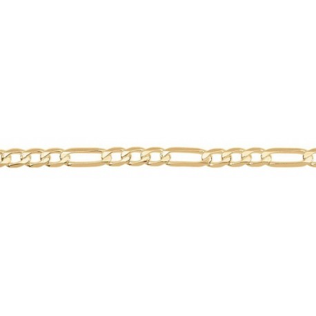 55 cm - 6,7 mm - maille ultra plate alternée - chaîne plaqué or