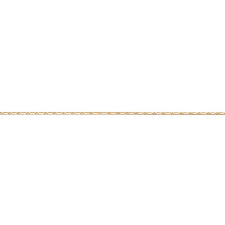 Larg. 1,5 mm - lg. 25 cm - Chaîne de cheville plaqué or - gourmette limée