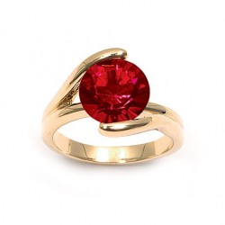 BAGUES PL.OR SOLITAIRE RUBY