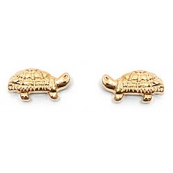 CLOUS D OREILLES TORTUE ENFANT PLAQUE OR