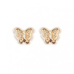 CLOUS D OREILLES PAPILLON ENFANT PLAQUE OR