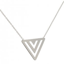 COLLIER 42CM ARGENT 925 3TRIANGLES