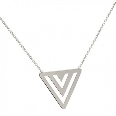 COLLIER 42CM ARGENT 925 3TRIANGLES