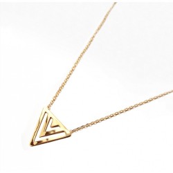 COLLIER 42CM PLAQUE OR 3TRIANGLES