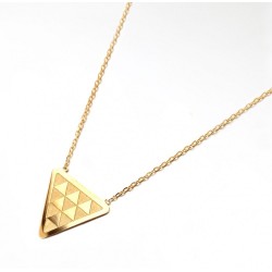 COLLIER 42CM PLAQUE OR TRIANGLES