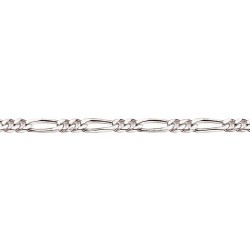 21 cm - 6,3 mm - maille super cheval alternée 1.2 - chaîne argent