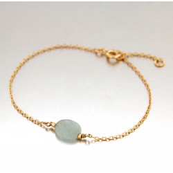 BRACELET POR 1 VERITABLE AQUAMARINE