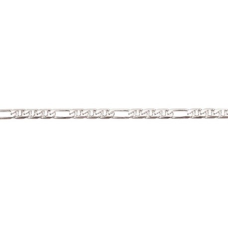 18 cm - 4,6 mm - maille gourmette marine diamantée - chaîne argent