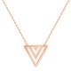 COLLIER 42CM PLAQUE OR ROSE 3TRIANGLES
