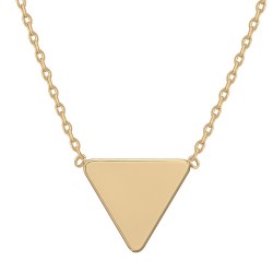 COLLIER 42CM PLAQUE OR TRIANGLE LISSE