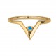 BAGUE PLAQUE OR TRIANGLE 1TURQUOISE