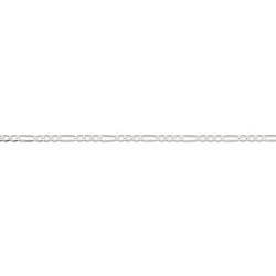 Larg. 2,9 mm - lg. 18 cm - Chaîne argent - ultra plate alternée - poids : 2,5 gr