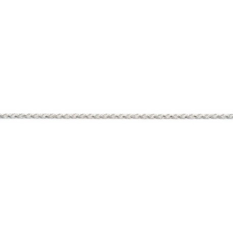 18 cm - 2,2 mm - maille forçat double diamantée 8 faces - chaîne argent