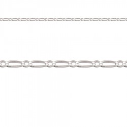 Larg. 2,9 mm - lg. 45 cm - Chaîne - Argent traité - ultra plate alternée - poids : 5,1 gr
