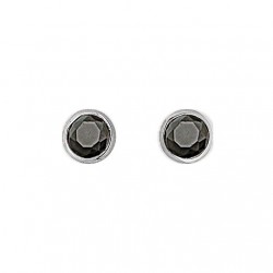 BO ARGENT 925 PUCE OZ NOIR SERTI CLOS DIAM 4MM