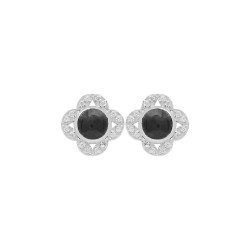 BO PUCE - Argent traité - FLEUR OZ ET DIOPSIDE BLACK