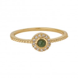 BAGUE POR OZ ET CABOCHON JADE VERTE