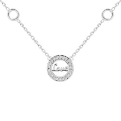 COLLIER 42CM ARGT RH LOVE CERCLE ORNE DE OZ