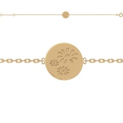BRACELET 18CM POR MEDAILLE FLEUR