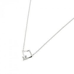 COLLIER 42 CM ARGENT 925 CARRE CZ CARRE