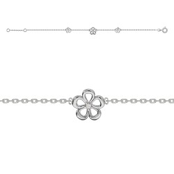 BRACELET 18CM - Argent traité - FLEUR CERTI D UN OZ