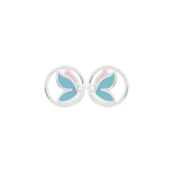 BO PUCE - Argent traité - MEDAILLE PAPILLON EMAIL BLEU ROSE OZ
