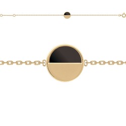 BRAS POR 18CM DEMI ROND VERRE NOIR