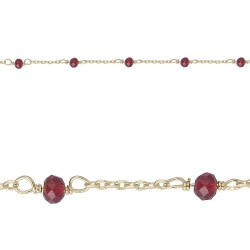 CHEVILLE P.OR 25-23CM P.DE VERRE COULEUR GRENAT