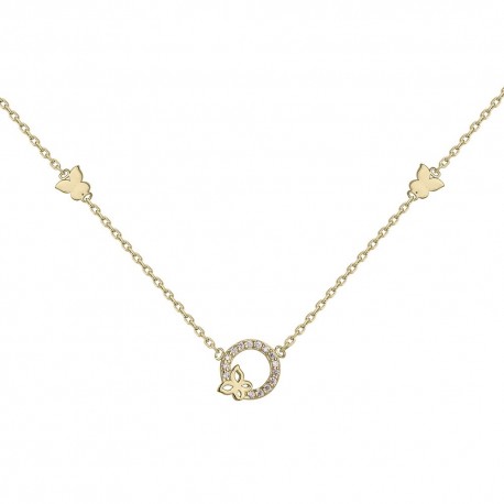 COLLIER 42CM POR OZ ET PAPILLON