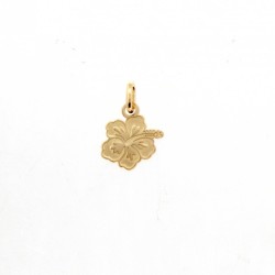 PENDENTIF PL OR HIBISCUS