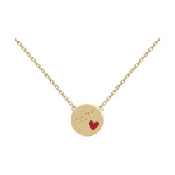 COLLIER 42CM POR LOVE COEUR ROUGE