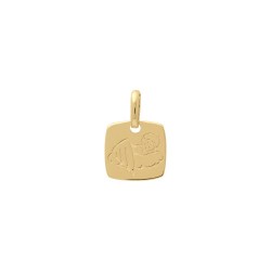 MEDAILLE P.OR CARRE 10MM ANGE