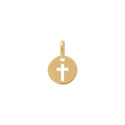 MEDAILLE P.OR RONDE 10MM CROIX DECOUPEE