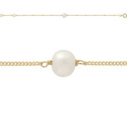 BRACELET 18CM P.OR 1 PERLE DE CULTURE