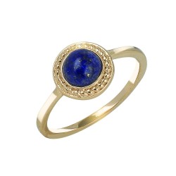 BAGUE P.OR CABOCHON LAPIS