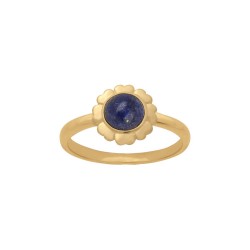 BAGUE P.OR FLEUR LAPIS