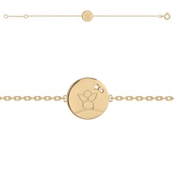 BRACELET 16CM MEDAILLON P.OR RONDE 10MM ANGE